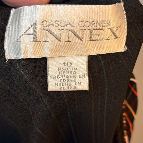 Vintage Casual Corner Pull On Skirt Women's Sz 10  Wavy Stripe Design Ruffle - Picture 4 of 6